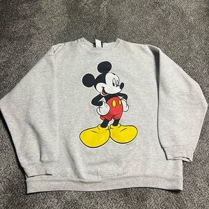 Vintage 90s Y2K Mickey Unlimited Mickey Mouse Grey Crewneck Sweatshirt Size XL